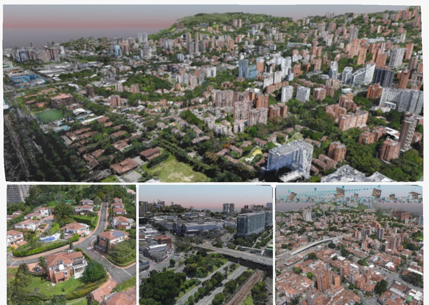 Modelo urbano tridimensional derivado de captura geoespacial.