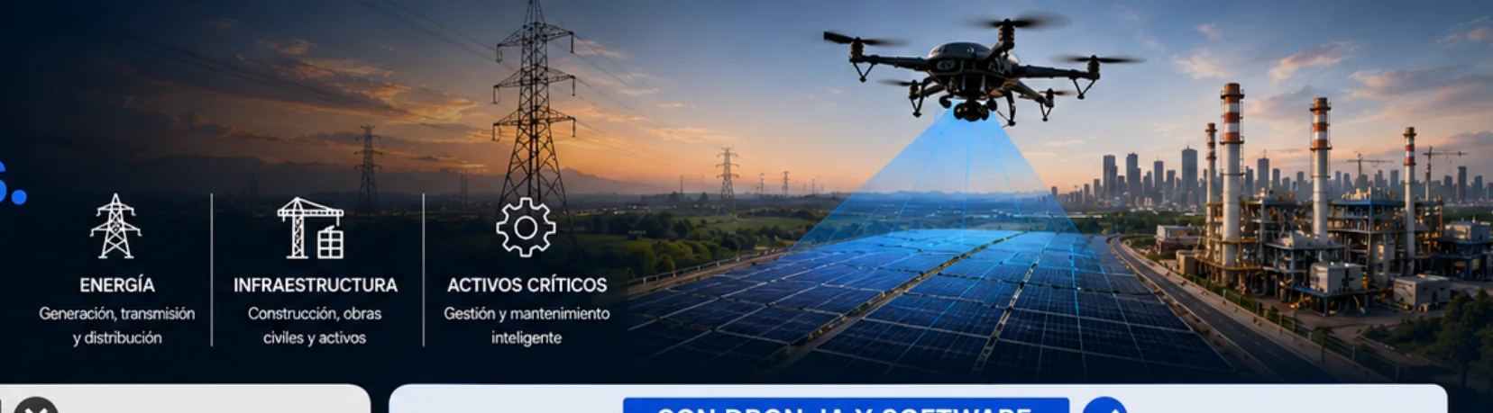 Infraestructura energética y captura aérea de datos.