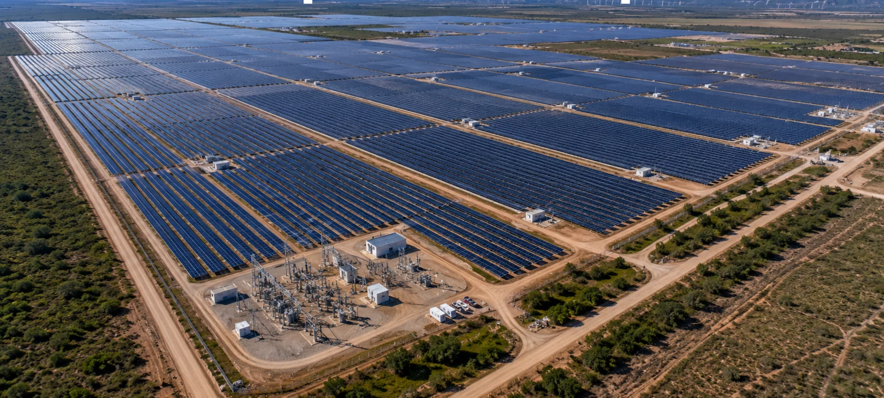 Planta solar vista desde el aire.